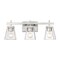 Z-Lite Lauren Vanity, 3-Light, 22 In.W x 6.5 In.L x 8.5 In.H, Brushed Nickel/Clear 819-3V-BN - alternate 7